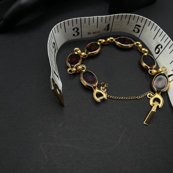 Vintage Sarah Coventry Harmony Bracelet Signed Designer Jewelry Rainbow Glass - Picture 8 of 8